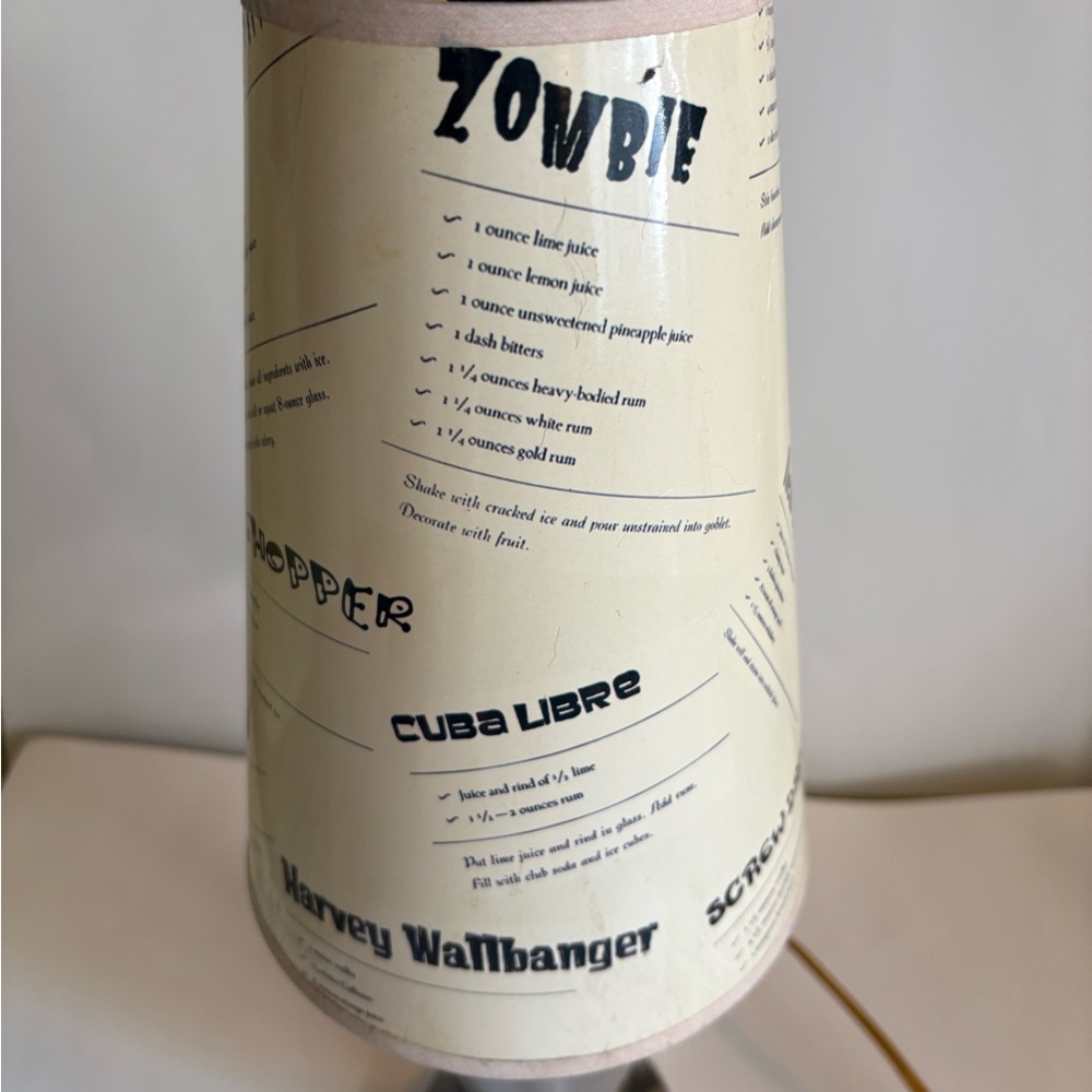 Cocktail Recipe Table Lamp - Picture 5 of 6